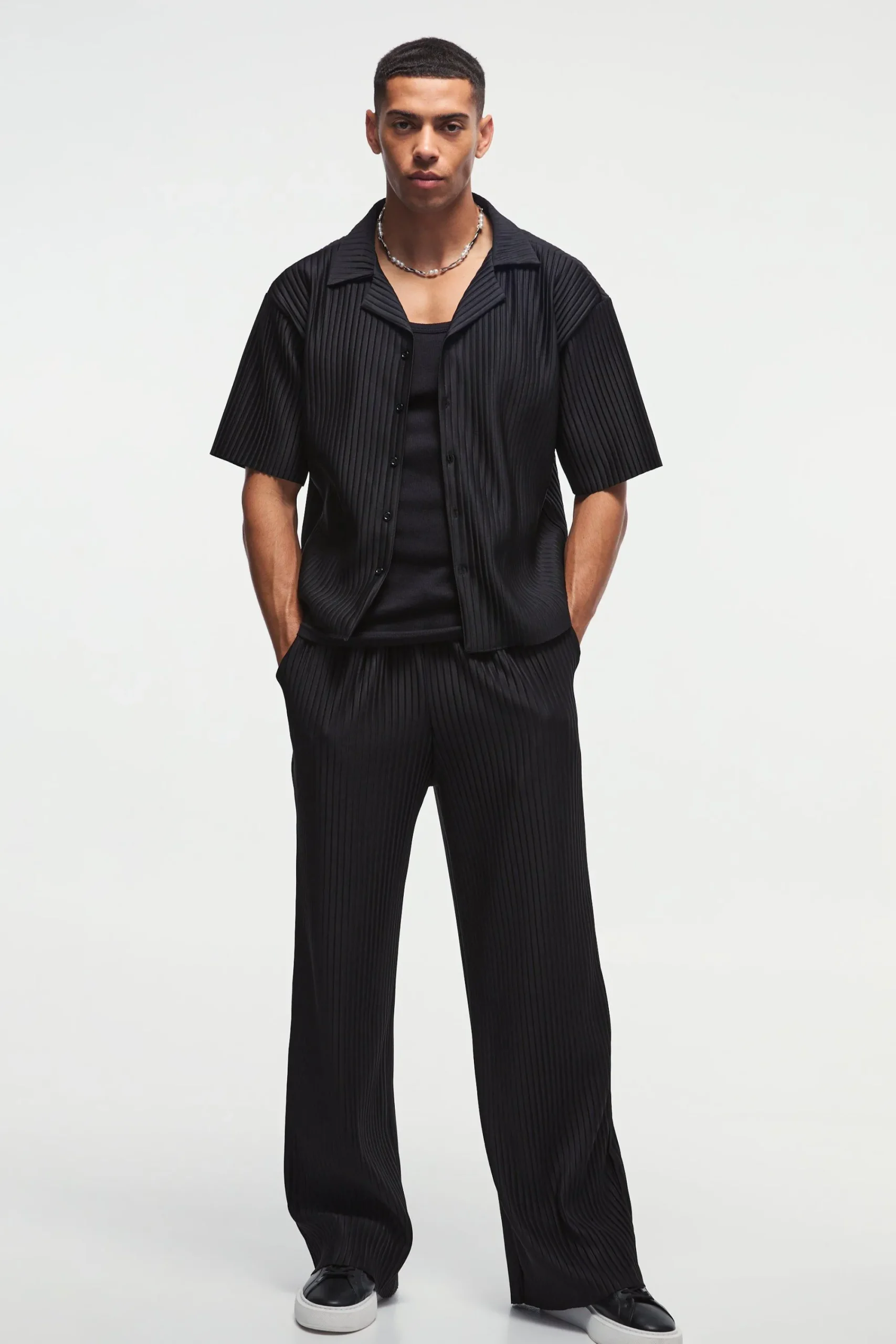 boohooMAN Oversized Boxy Shirt & Straight Pleated Trouser Set | UK| Trousers|Sets & Co-Ords