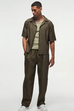 boohooMAN Oversized Boxy Shirt & Straight Pleated Trouser Set | UK| Trousers|Sets & Co-Ords