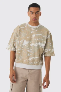boohooMAN Oversized Boxy Short Sleeve Forest Printed Sweatshirt | UK| Hoodies & Sweatshirts