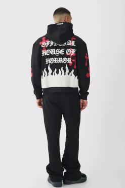 boohooMAN Oversized Boxy Skeleton Puff Print Cross Tracksuit | UK| Tracksuits