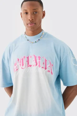 boohooMAN Oversized Boxy Spray Wash Multi Heart T-shirt & Short Set | UK| Sets & Co-Ords|Tracksuits