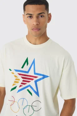 Oversized Boxy Star Print T-Shirt | UK^boohooMAN Best