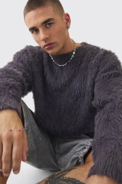 boohooMAN Oversized Boxy Super Fluffy Knitted Jumper | UK| Knitwear