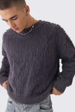 boohooMAN Oversized Boxy Super Fluffy Knitted Jumper | UK| Knitwear