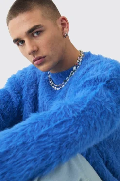 boohooMAN Oversized Boxy Super Fluffy Knitted Jumper | UK| Knitwear