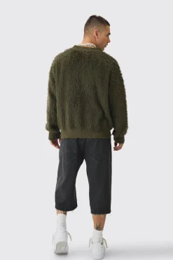 boohooMAN Oversized Boxy Super Fluffy Knitted Cardigan | UK| Knitwear