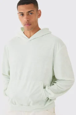 boohooMAN Oversized Boxy Towelling Hoodie | UK| Hoodies & Sweatshirts