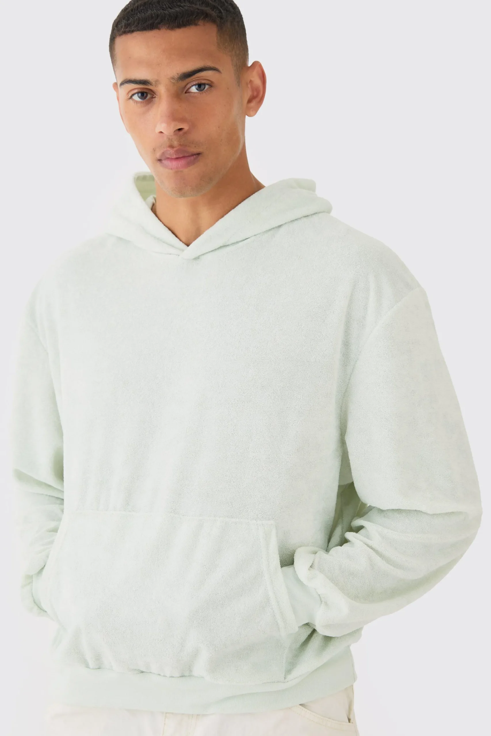 boohooMAN Oversized Boxy Towelling Hoodie | UK| Hoodies & Sweatshirts