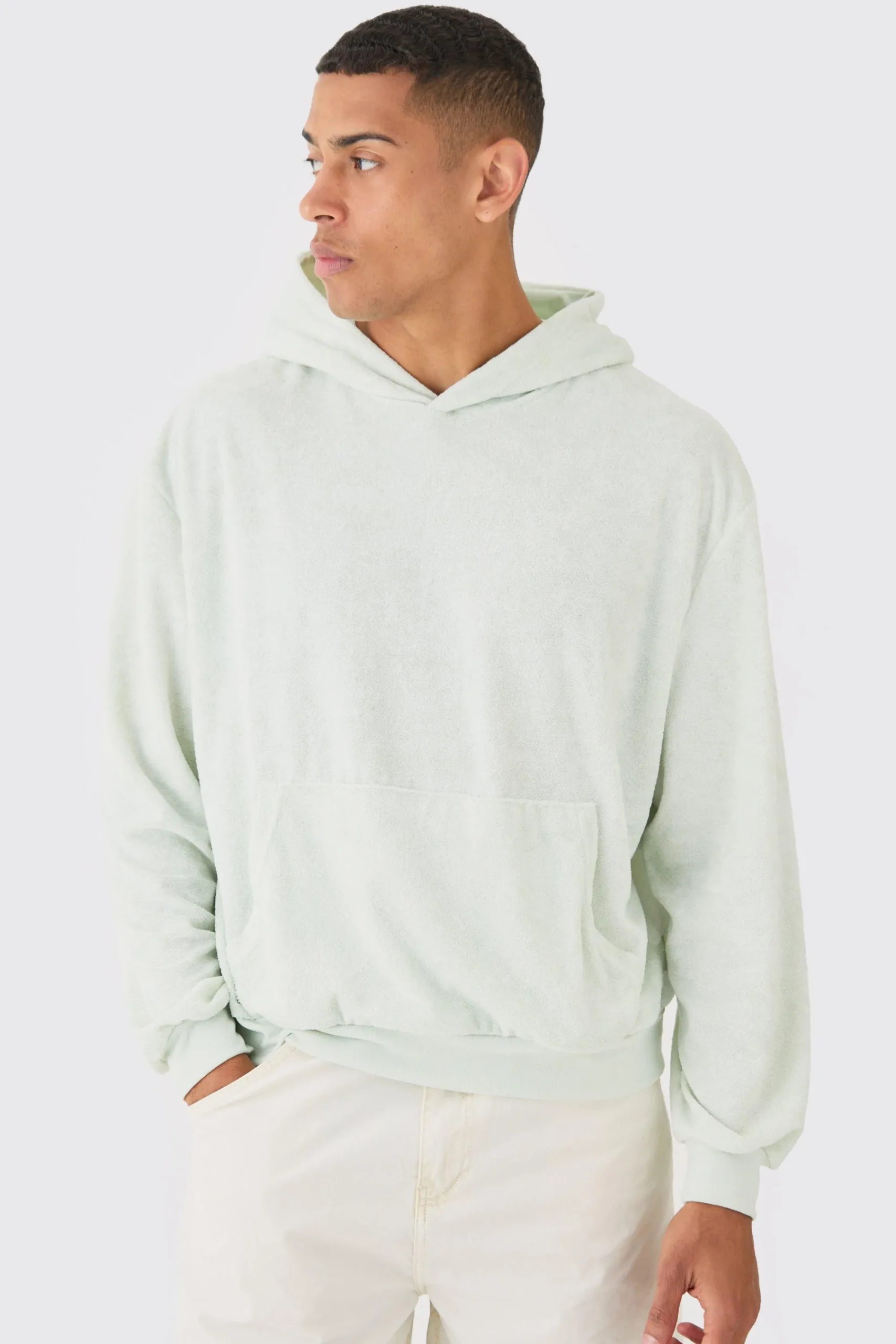 boohooMAN Oversized Boxy Towelling Hoodie | UK| Hoodies & Sweatshirts