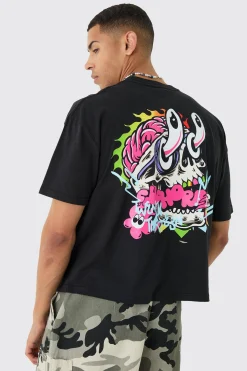 Oversized Boxy Trippy Skull Graphic T-shirt | UK^boohooMAN Best