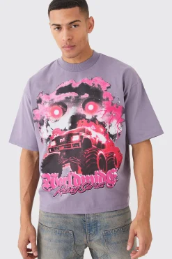 Oversized Boxy Truck Graphic Heavyweight T-shirt | UK^boohooMAN Sale