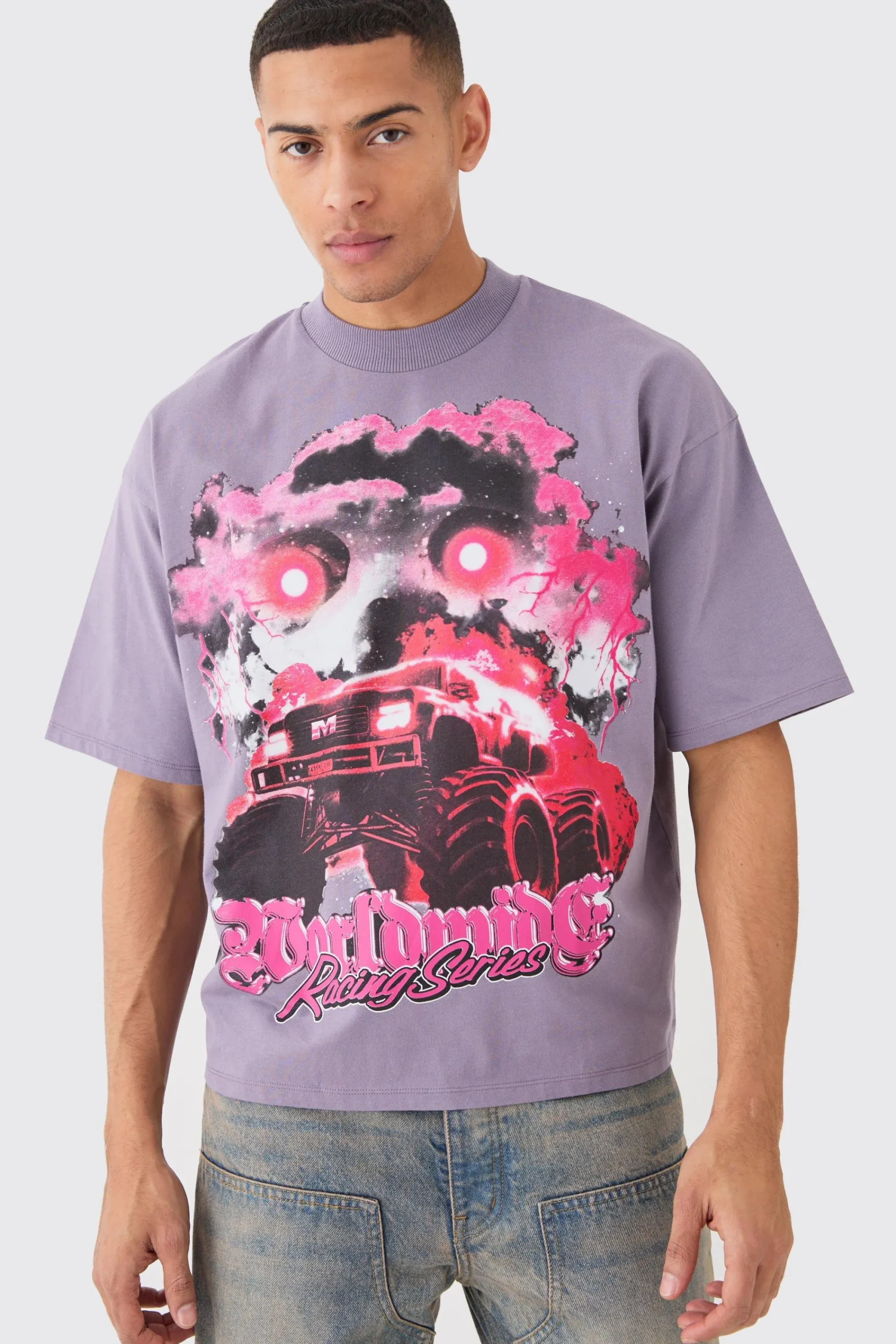 Oversized Boxy Truck Graphic Heavyweight T-shirt | UK^boohooMAN Sale