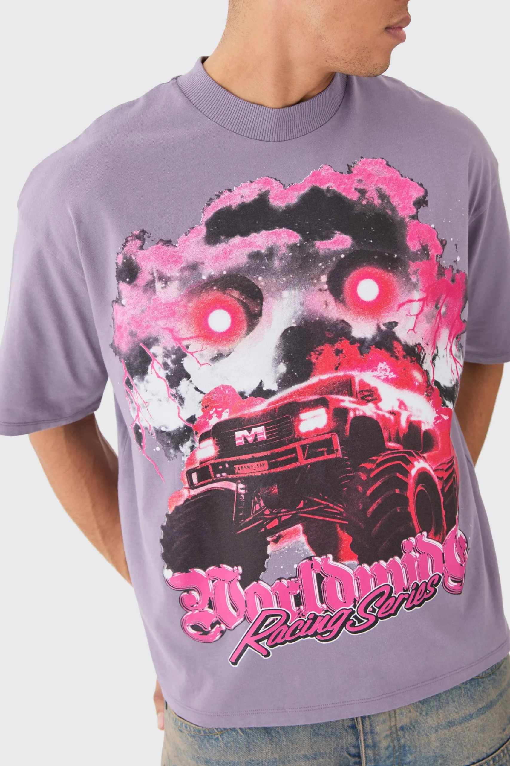 Oversized Boxy Truck Graphic Heavyweight T-shirt | UK^boohooMAN Sale