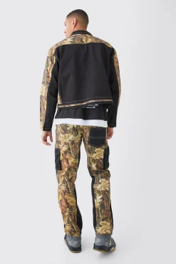 boohooMAN Oversized Boxy Twill Camo Harrington Set | UK| Sets & Co-Ords