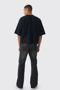 Oversized Boxy V Neck Reverse Loopback T-shirt | UK^boohooMAN Outlet