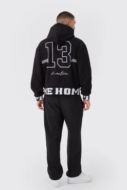 boohooMAN Oversized Boxy Varsity Printed Zip Through Hoodie | UK| Hoodies & Sweatshirts