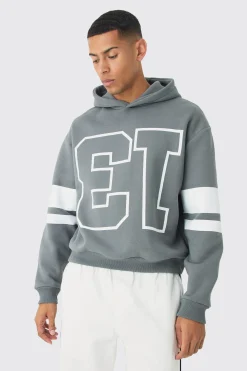 boohooMAN Oversized Boxy Varsity Stripe Hoodie | UK| Hoodies & Sweatshirts