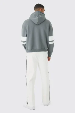 boohooMAN Oversized Boxy Varsity Stripe Hoodie | UK| Hoodies & Sweatshirts