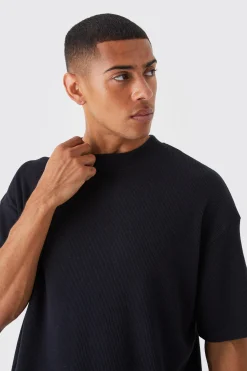 Oversized Boxy Waffle T-shirt | UK^boohooMAN Sale