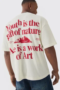 Oversized Boxy Waffle Youth Graphic T-shirt | UK^boohooMAN Discount