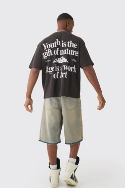 Oversized Boxy Waffle Youth Graphic T-shirt | UK^boohooMAN New