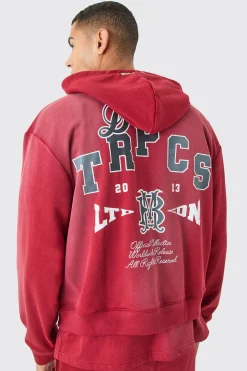 boohooMAN Oversized Boxy Wash Dark Tropics Hoodie | UK| Hoodies & Sweatshirts