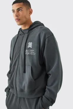 boohooMAN Oversized Boxy Wash Dark Tropics Hoodie | UK| Hoodies & Sweatshirts