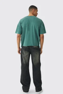 Oversized Boxy Washed 13 Print T-Shirt | UK^boohooMAN Discount