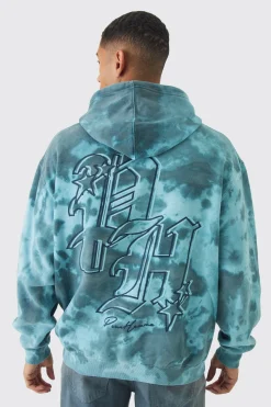 boohooMAN Oversized Boxy Washed BH Print Hoodie | UK| Hoodies & Sweatshirts