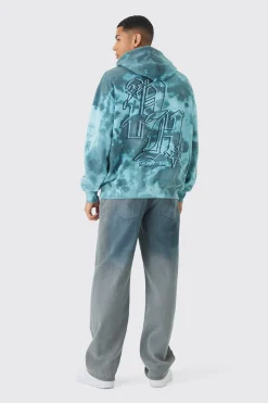 boohooMAN Oversized Boxy Washed BH Print Hoodie | UK| Hoodies & Sweatshirts