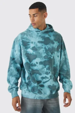 boohooMAN Oversized Boxy Washed BH Print Hoodie | UK| Hoodies & Sweatshirts