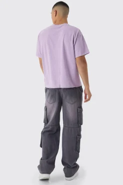 Oversized Boxy Washed Distressed Printed T-Shirt | UK^boohooMAN Discount