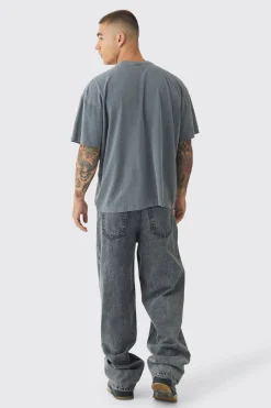 Oversized Boxy Washed Eye Print Raw Hem T-Shirt | UK^boohooMAN Hot