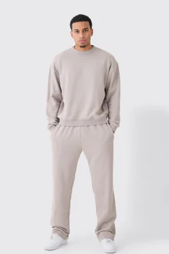 boohooMAN Oversized Boxy Washed Sweatshirt Tracksuit | UK| Tracksuits