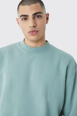 boohooMAN Oversized Boxy Washed Sweatshirt | UK| Hoodies & Sweatshirts