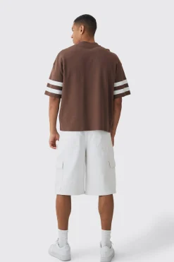 Oversized Boxy Worldwide Waffle T-shirt | UK^boohooMAN Clearance