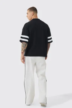 Oversized Boxy Worldwide Waffle T-shirt | UK^boohooMAN Clearance