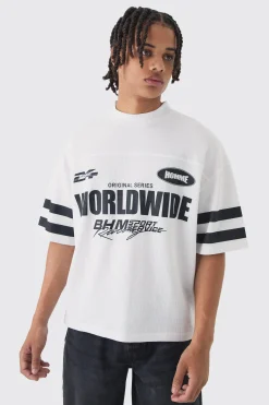 Oversized Boxy Worldwide Waffle T-shirt | UK^boohooMAN Hot