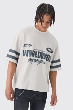 Oversized Boxy Worldwide Waffle T-shirt | UK^boohooMAN New