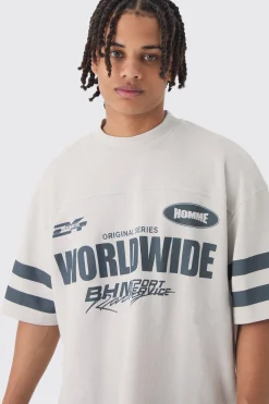 Oversized Boxy Worldwide Waffle T-shirt | UK^boohooMAN New