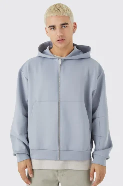 boohooMAN Oversized Boxy Zip Through Scuba Hoodie | UK| Hoodies & Sweatshirts