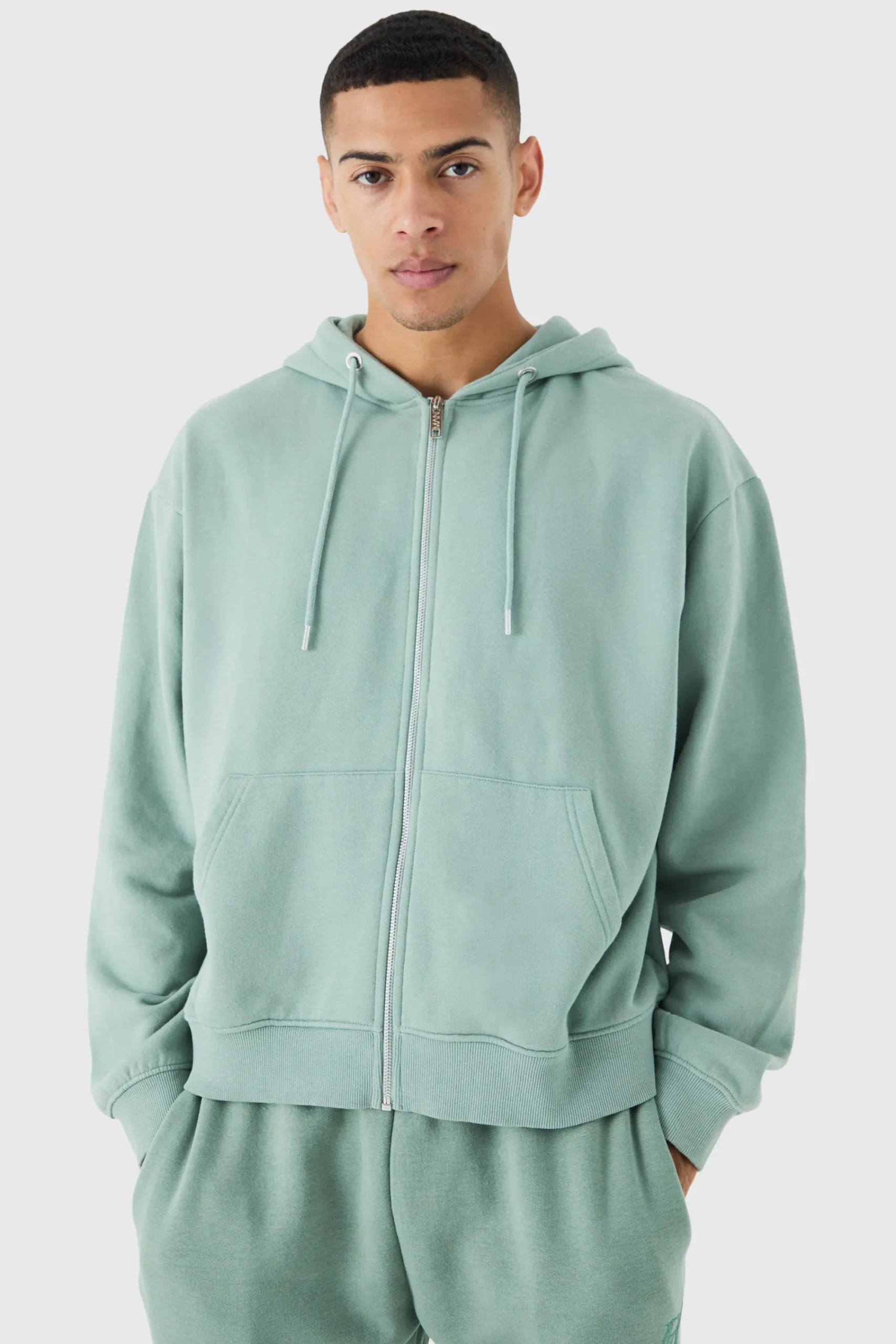 boohooMAN Oversized Boxy Zip Through Washed Hoodie | UK| Hoodies & Sweatshirts