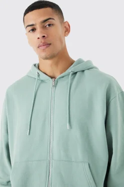 boohooMAN Oversized Boxy Zip Through Washed Hoodie | UK| Hoodies & Sweatshirts