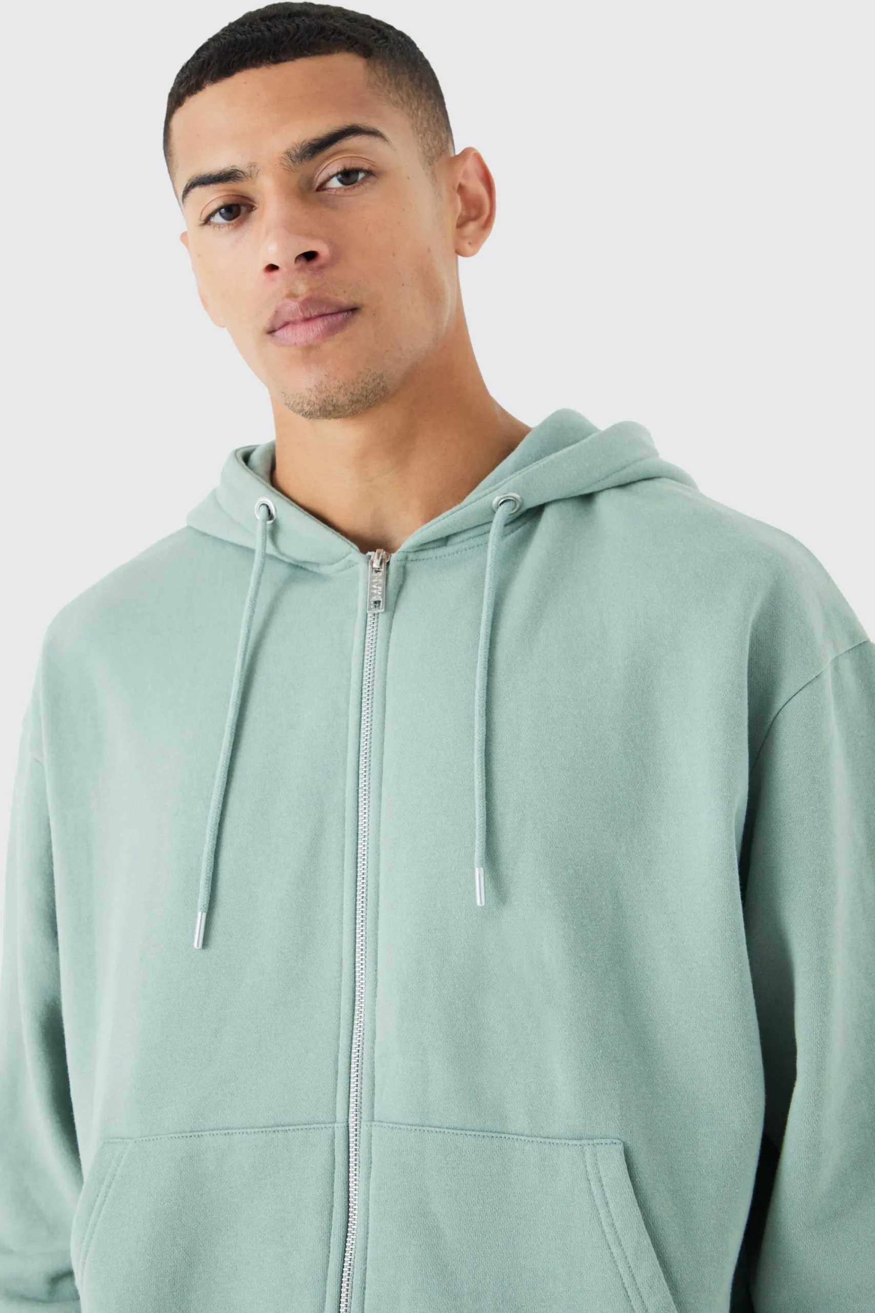 boohooMAN Oversized Boxy Zip Through Washed Hoodie | UK| Hoodies & Sweatshirts