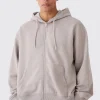 boohooMAN Oversized Boxy Zip Through Washed Hoodie | UK| Hoodies & Sweatshirts