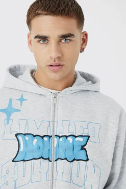 boohooMAN Oversized Boxy Zip Through Puff Print Gusset Tracksuit | UK| Tracksuits