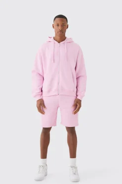 boohooMAN Oversized Boxy Zip Through Side Panel Short Tracksuit | UK| Tracksuits