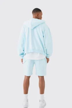 boohooMAN Oversized Boxy Zip Through Carpenter Short Tracksuit | UK| Tracksuits