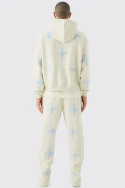 boohooMAN Oversized Boxy Zip Through Homme Embroidered Hood Tracksuit | UK| Tracksuits