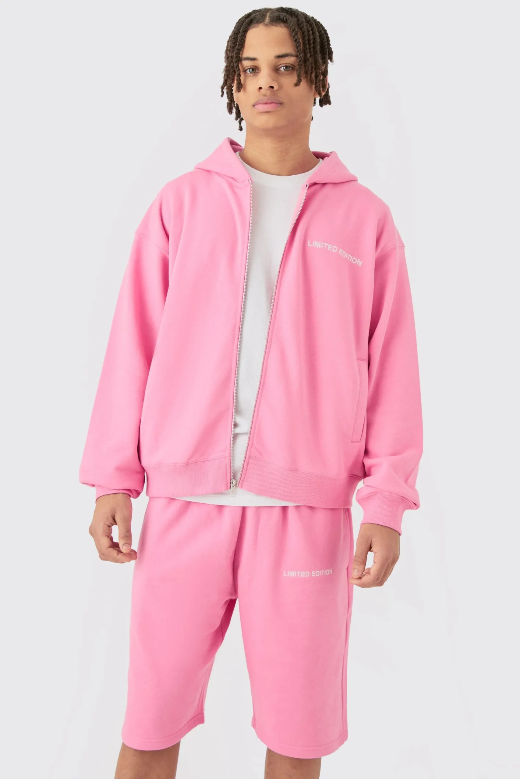 boohooMAN Oversized Boxy Zip Through Hooded Short Tracksuit | UK| Tracksuits